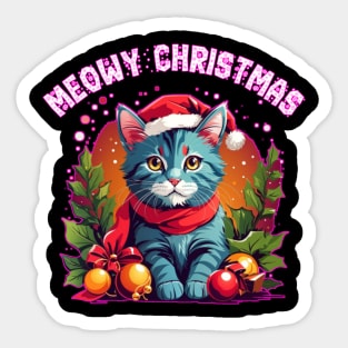 meowy christmas Sticker